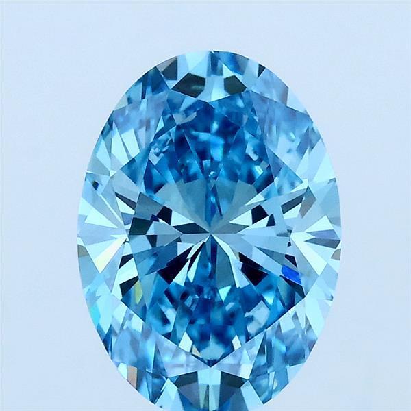 2.09 Ct. Fancy Vivid Blue Oval Lab Grown Diamond