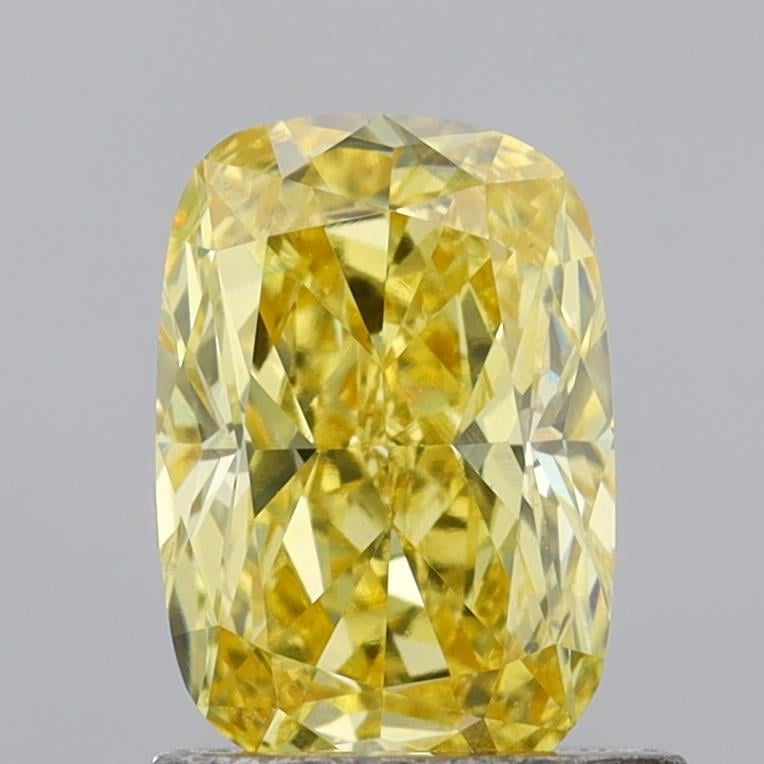 0.82 Ct. Fancy Intense Yellow Cushion Lab Grown Diamond