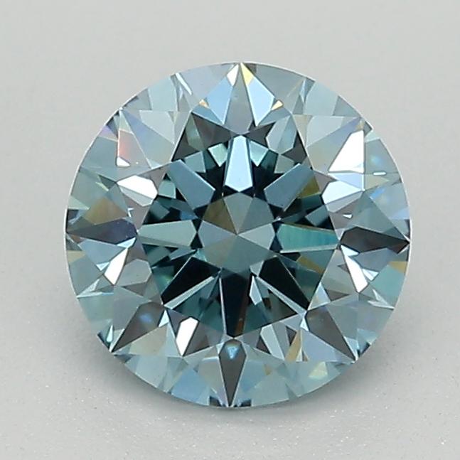 1.09 Ct. Fancy Intense Greenish Blue Round Lab Grown Diamond