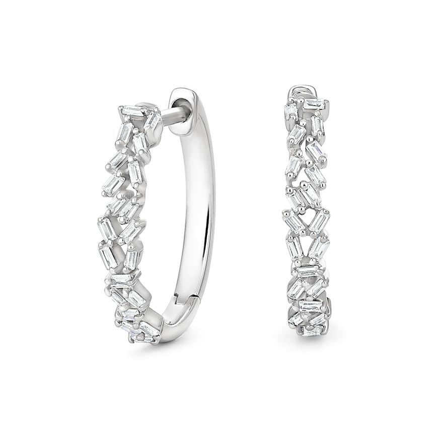 unique white gold earrings