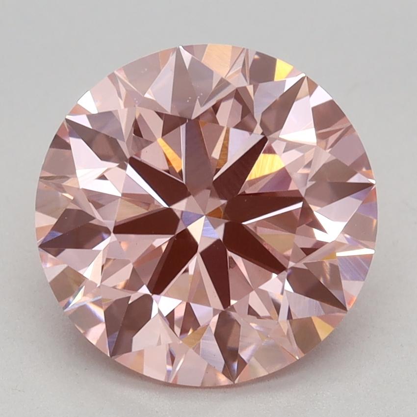 2.45 Ct. Fancy Vivid Pink Round Lab Grown Diamond