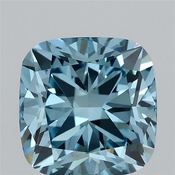 2.82 Ct. Fancy Vivid Blue Cushion Lab Grown Diamond