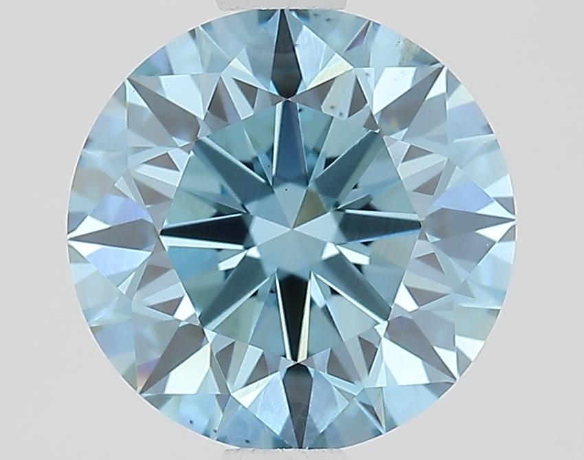 1.62 Ct. Fancy Vivid Blue Round Lab Grown Diamond