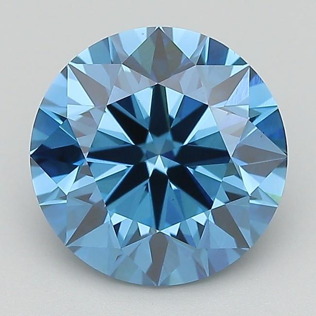 3.87 Ct. Fancy Vivid  Blue Round Lab Grown Diamond