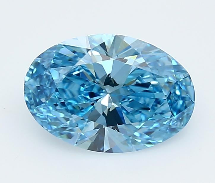 1.55 Ct. Fancy Vivid  Blue Oval Lab Grown Diamond