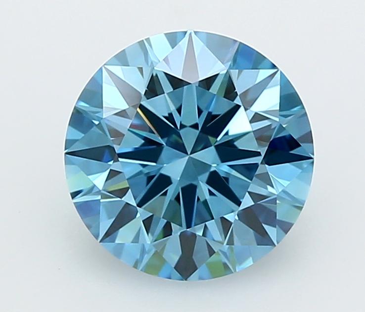 2.51 Ct. Fancy Vivid  Blue Round Lab Grown Diamond