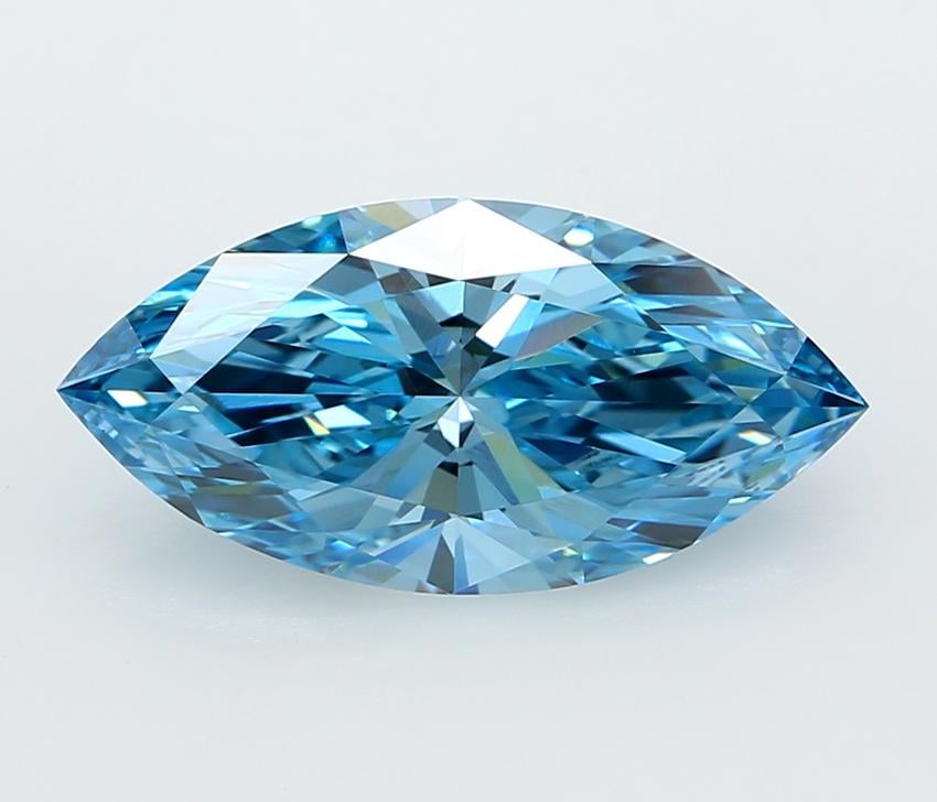 3.06 Ct. Fancy Vivid  Blue Marquise Lab Grown Diamond