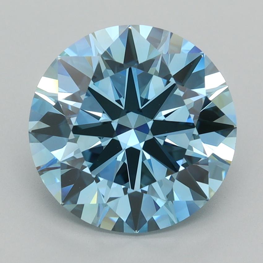 4.02 Ct. Fancy Vivid  Blue Round Lab Grown Diamond