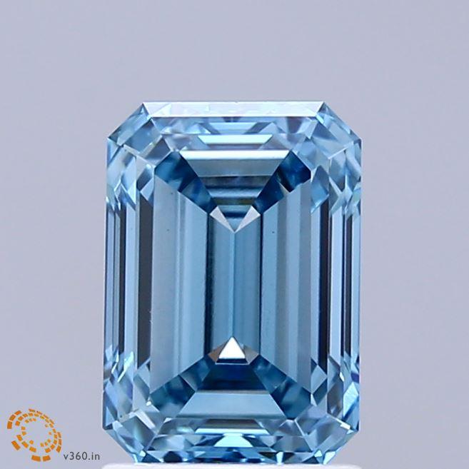 1.94 Ct. Fancy Vivid  Blue Emerald Lab Grown Diamond