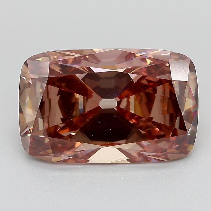 4.38 Ct. Fancy Pink Brown Cushion Lab Grown Diamond
