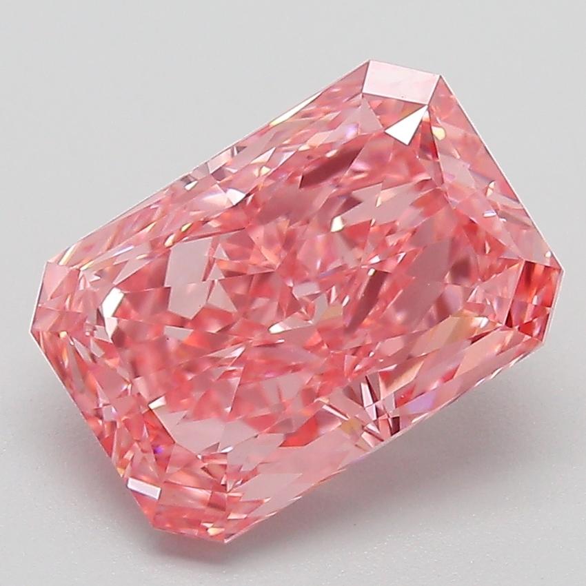 3.18 Ct. Fancy Vivid Pink Radiant Lab Grown Diamond