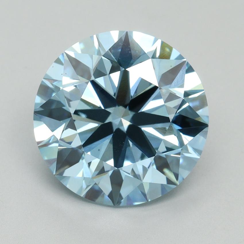 6.12 Ct. Fancy Vivid Blue Round Lab Grown Diamond