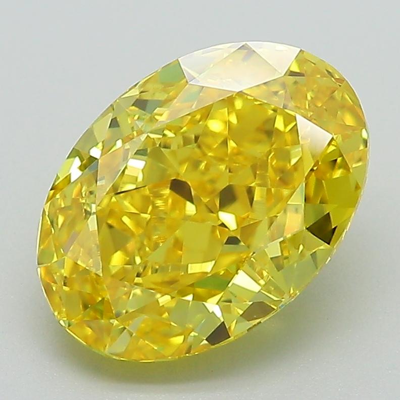 3.20 Ct. Fancy Vivid Yellow Oval Lab Grown Diamond