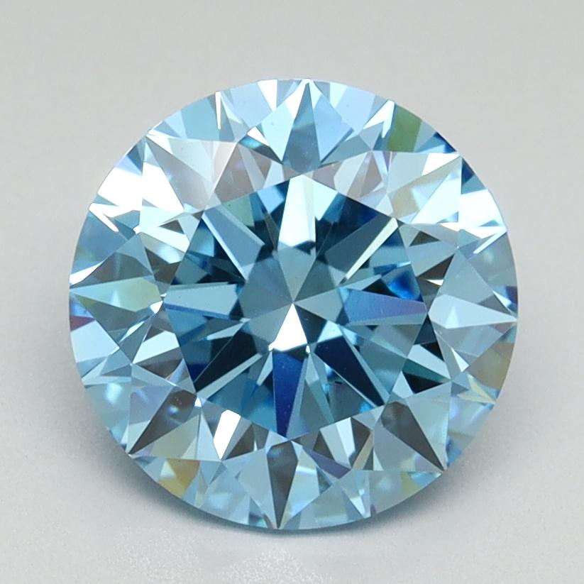 2.27 Ct. Fancy Vivid Blue Round Lab Grown Diamond