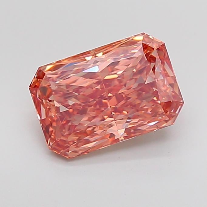 4.14 Ct. Fancy Vivid Brown Pink Radiant Lab Grown Diamond