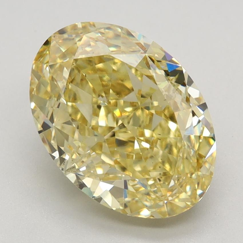 3.08 Ct. Fancy Vivid Yellow Oval Lab Grown Diamond