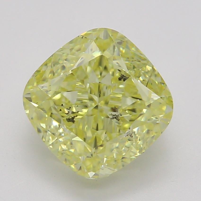 1.52 Ct. Fancy Intense Yellow Cushion Diamond