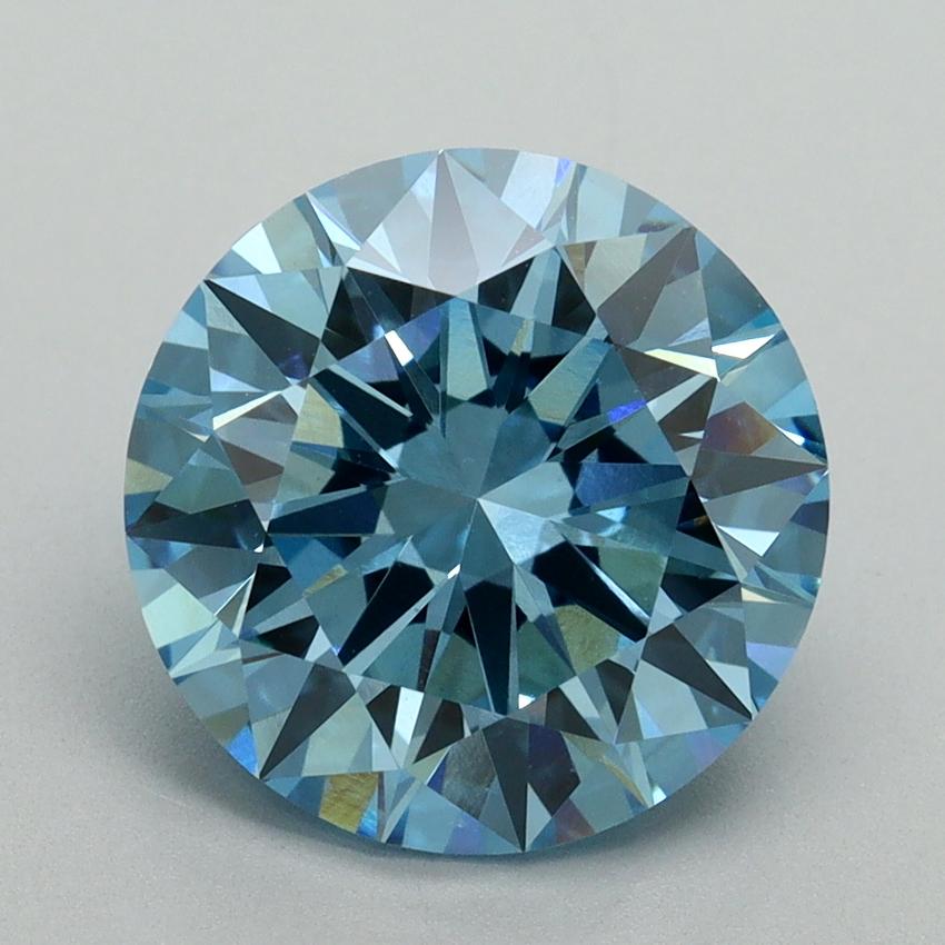 4.10 Ct. Fancy Vivid Blue Round Lab Grown Diamond