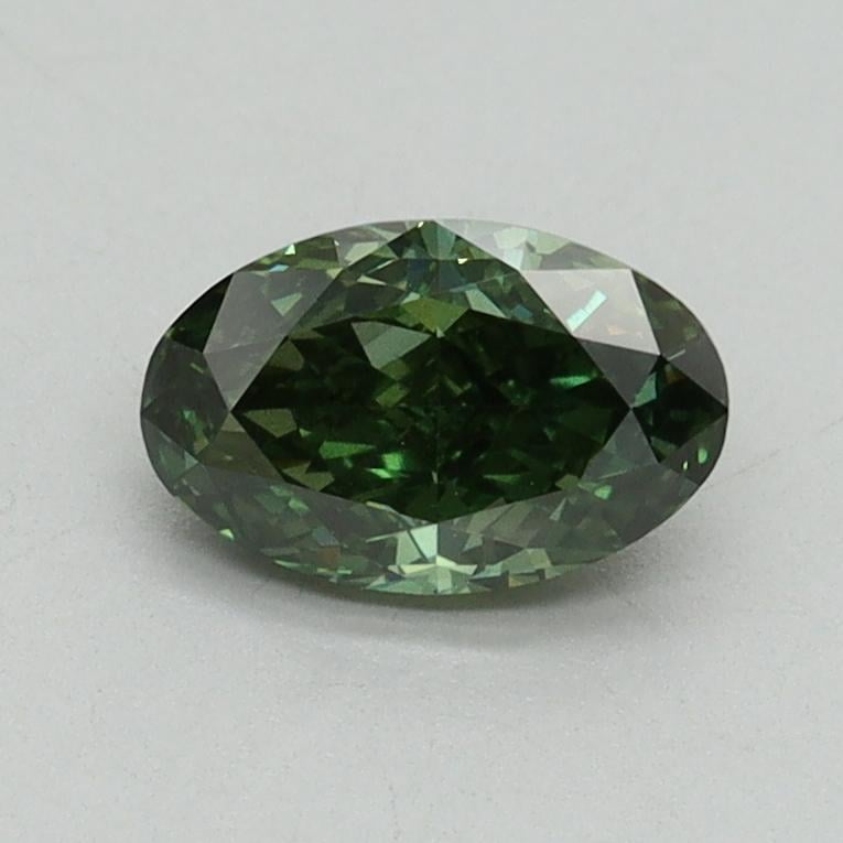 0.72 Ct. Fancy Vivid Pacific Green Oval Lab Grown Diamond