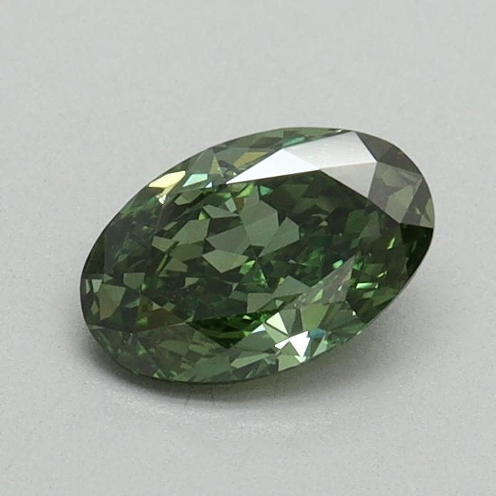 0.62 Ct. Fancy Vivid Green Oval Lab Grown Diamond