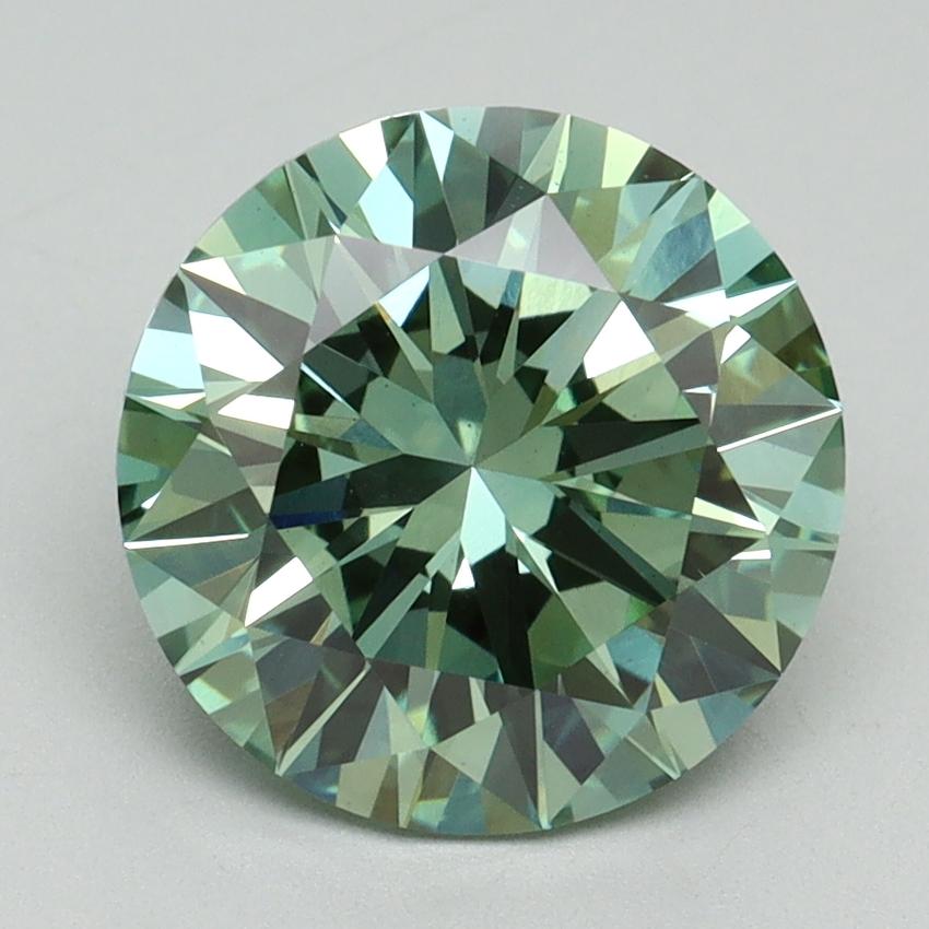 3.01 Ct. Fancy Vivid Green Round Lab Grown Diamond