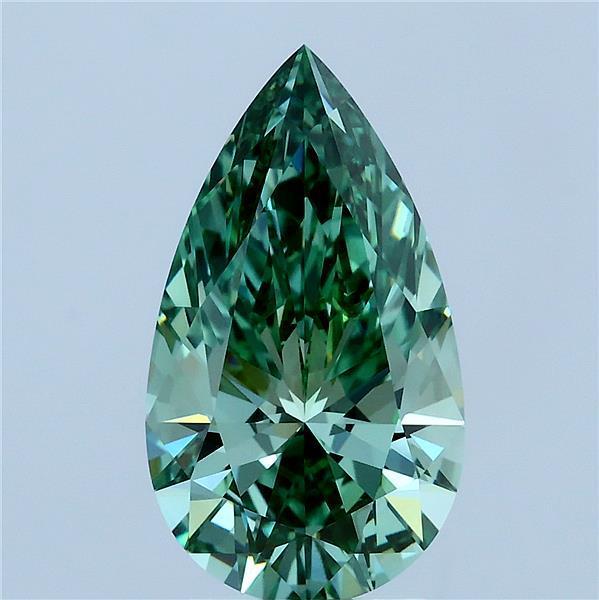 3.05 Ct. Fancy Vivid Green Pear Lab Grown Diamond