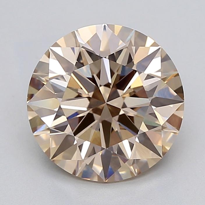 3.06 Ct. Light  Brown Round Lab Grown Diamond