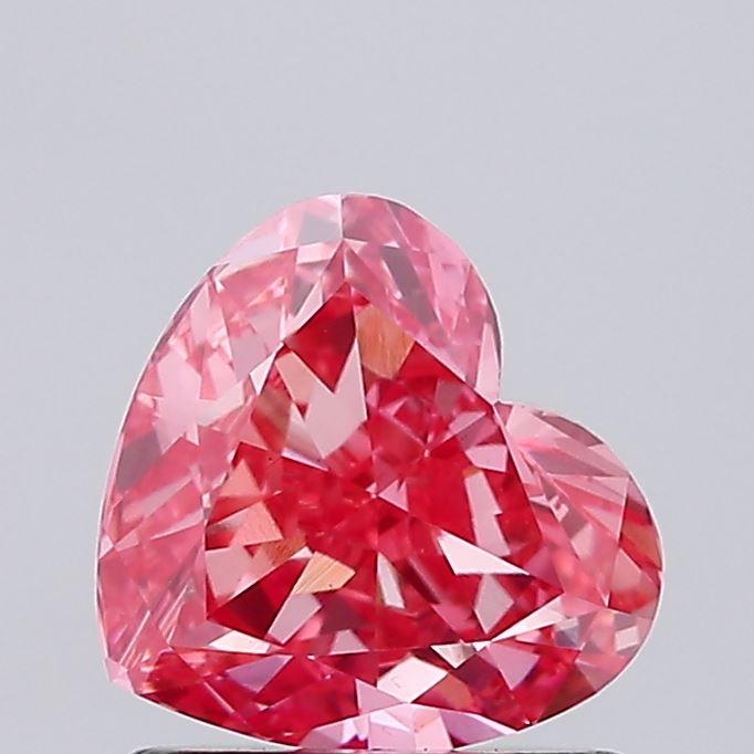 0.90 Ct. Fancy Vivid Pink Heart Lab Grown Diamond