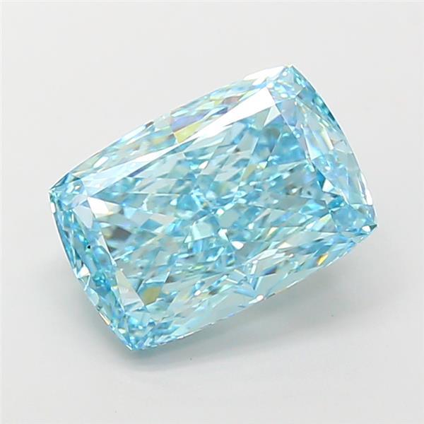 4.66 Ct. Fancy Vivid Blue Cushion Lab Grown Diamond