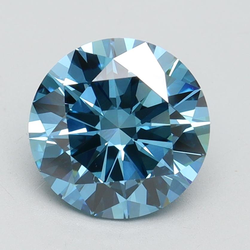 2.03 Ct. Fancy Vivid Blue Round Lab Grown Diamond