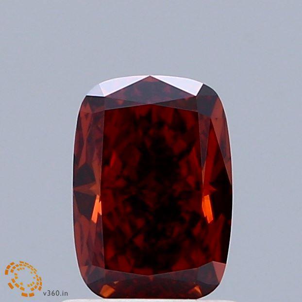 1.00 Ct. Fancy Vivid Orange Cushion Lab Grown Diamond