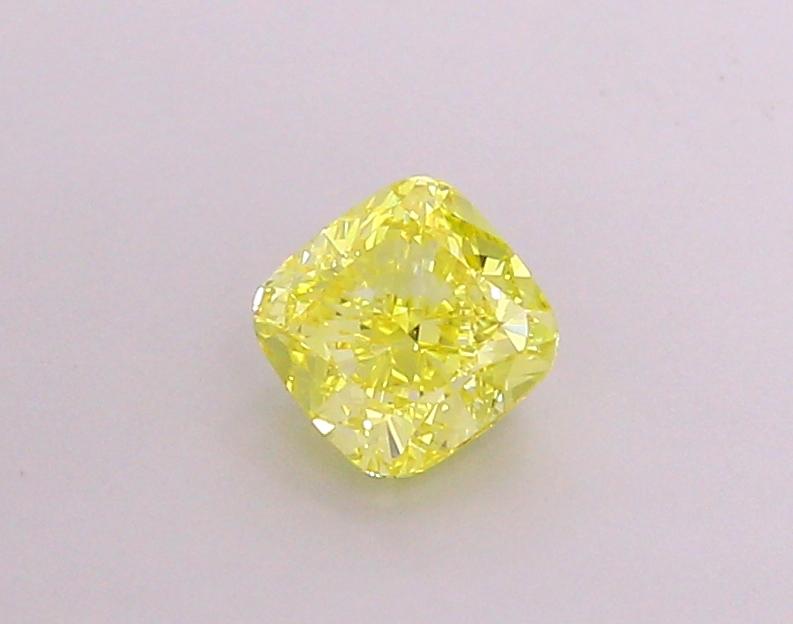 1.02 Ct. Fancy Vivid Yellow Cushion Lab Grown Diamond