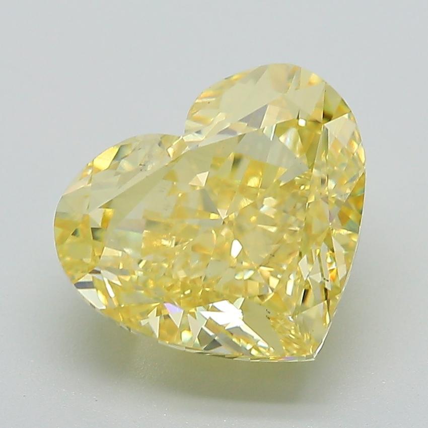 4.56 Ct. Fancy Vivid Yellow Heart Lab Grown Diamond