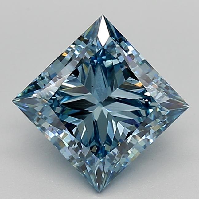 3.00 Ct. Fancy Vivid  Blue Princess Lab Grown Diamond