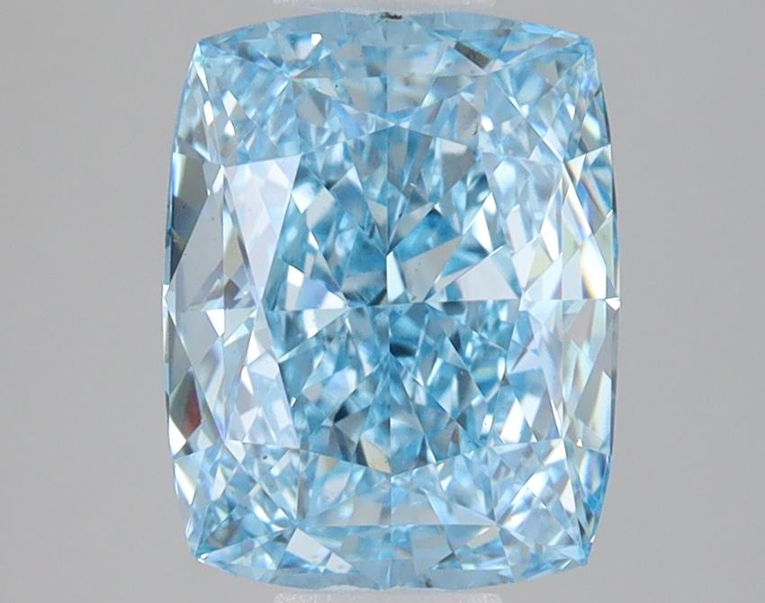 3.08 Ct. Fancy Vivid Blue Cushion Lab Grown Diamond