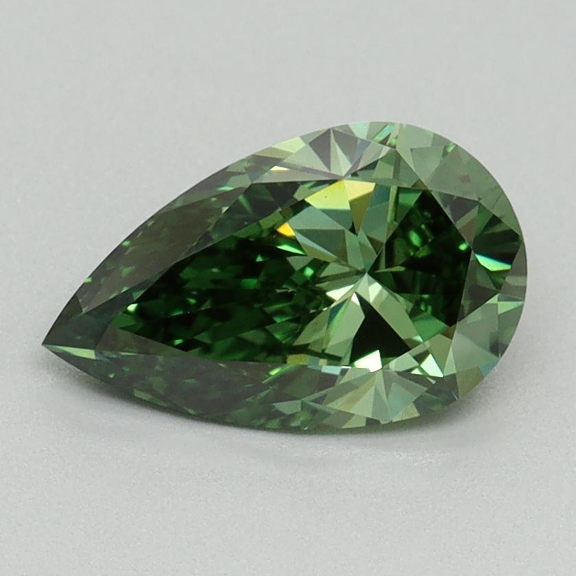 1.16 Ct. Fancy Vivid Green Pear Lab Grown Diamond