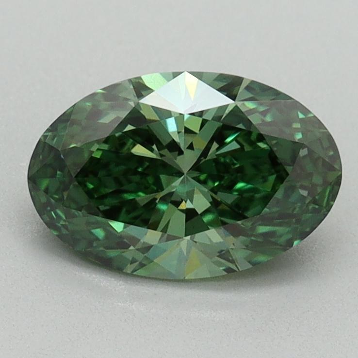 1.10 Ct. Fancy Vivid Green Oval Lab Grown Diamond