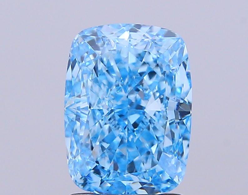 2.3 Ct. Fancy Vivid  Blue Cushion Lab Grown Diamond