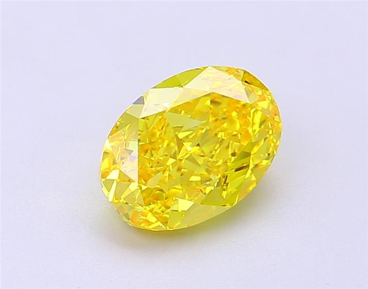 1.61 Ct. Fancy Vivid  Yellow Oval Lab Grown Diamond