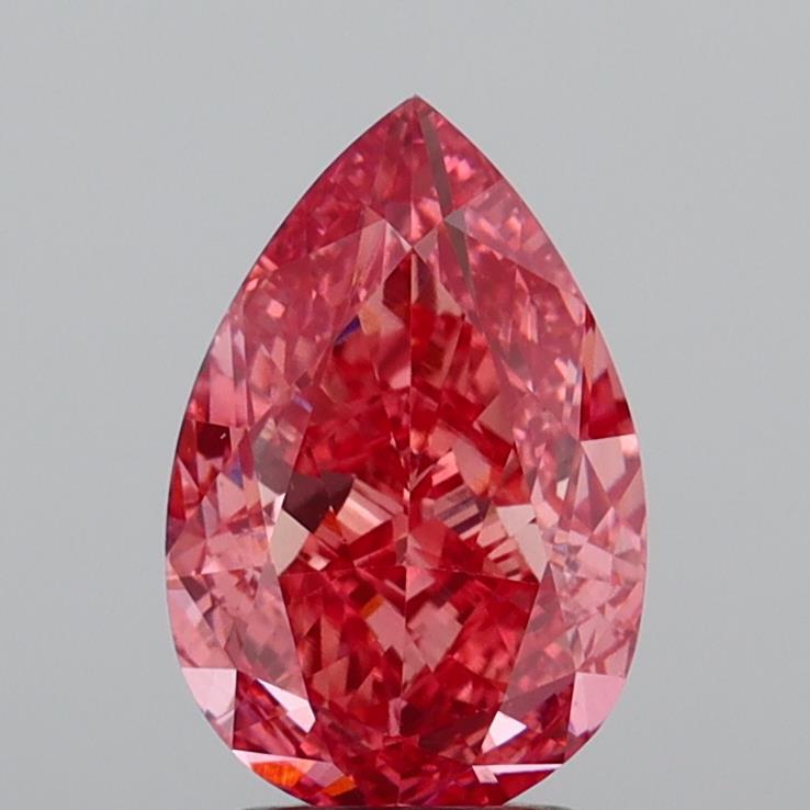 3.08 Ct. Fancy Vivid  Pink Pear Lab Grown Diamond