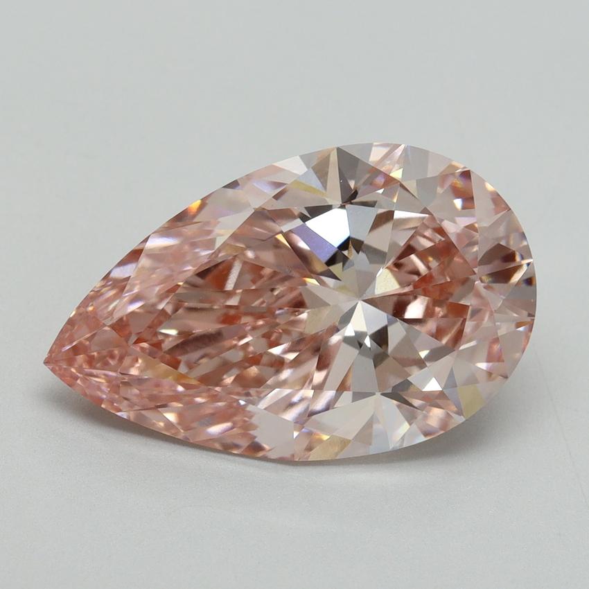 6.18 Ct. Fancy Vivid Pink Pear Lab Grown Diamond