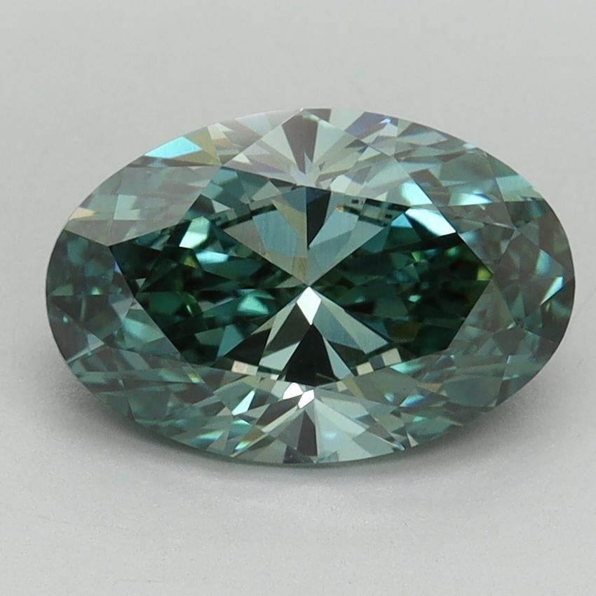 2.00 Ct. Fancy Vivid Green Oval Lab Grown Diamond
