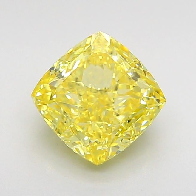 1.57 Ct. Fancy Vivid  Yellow Cushion Lab Grown Diamond