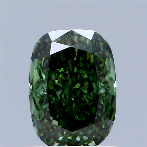 1.01 Ct. Fancy Vivid Green Cushion Lab Grown Diamond