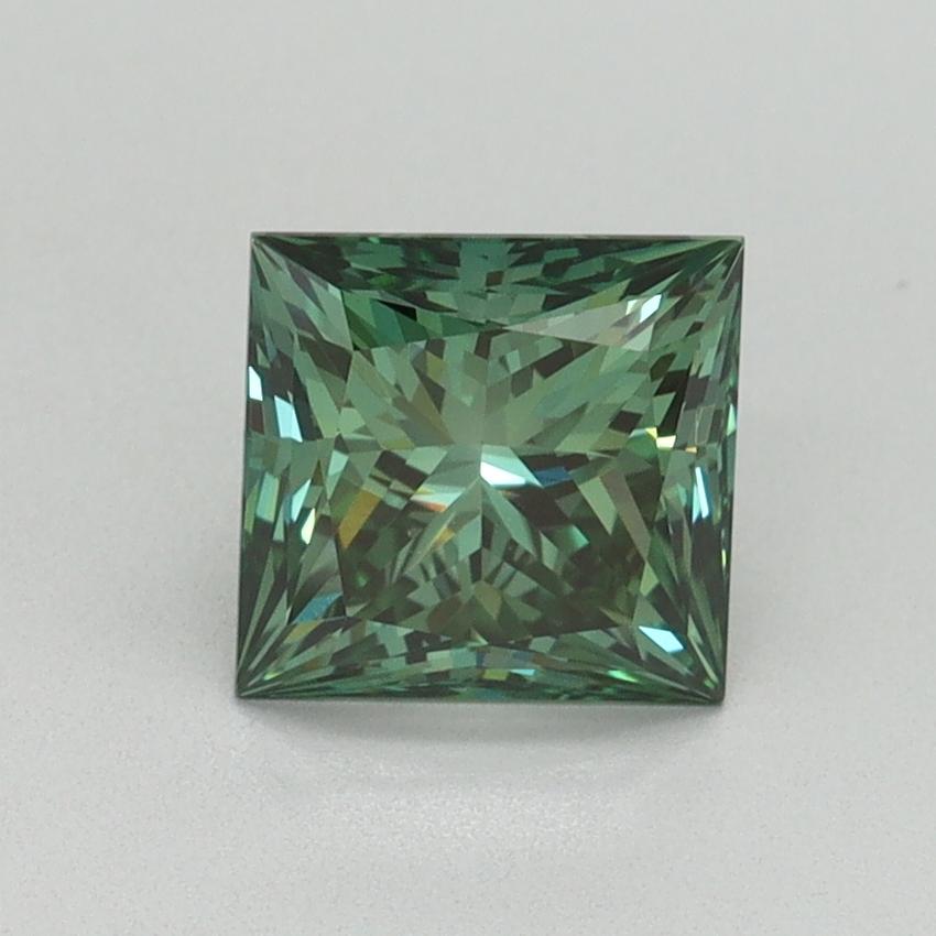 1.39 Ct. Fancy Vivid Green Princess Lab Grown Diamond