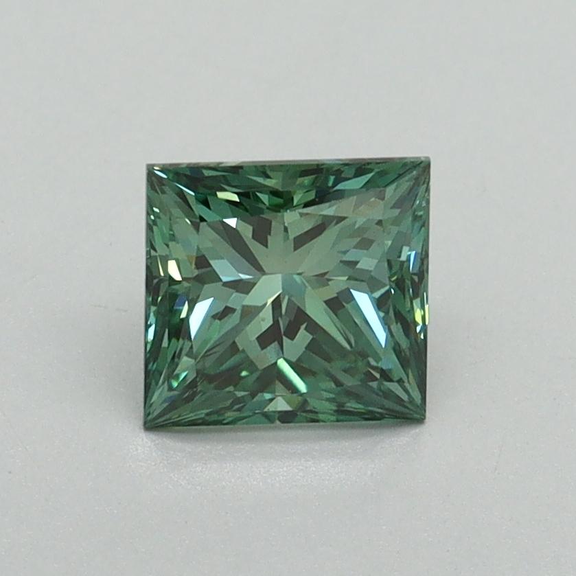 1.03 Ct. Fancy Vivid Green Princess Lab Grown Diamond