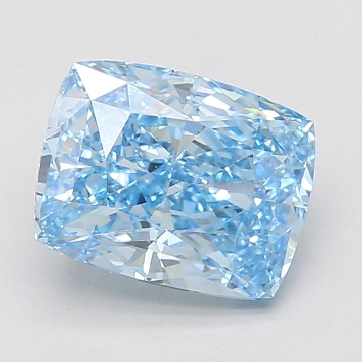 1.53 Ct. Fancy Vivid Green Cushion Lab Grown Diamond