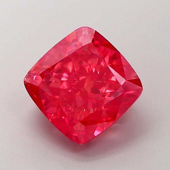 5.39 Ct. Fancy Vivid Pink Cushion Lab Grown Diamond