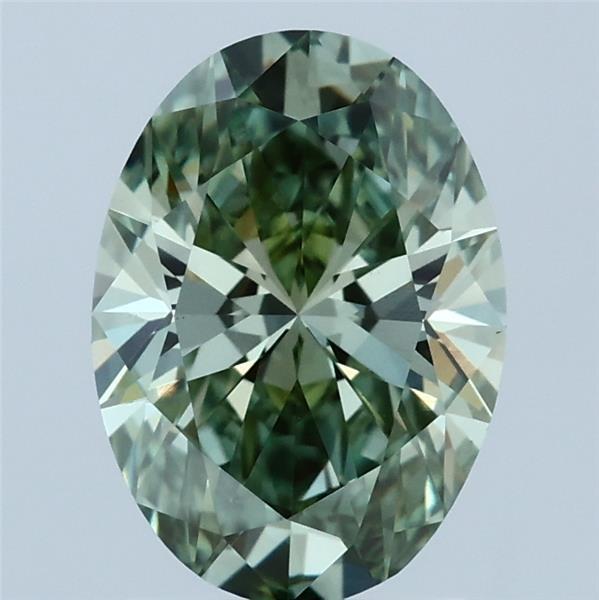 1.89 Ct. Fancy Vivid Green Oval Lab Grown Diamond