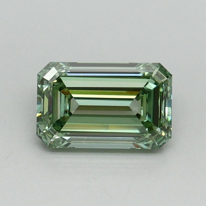 1.00 Ct. Fancy Intense Pacific Green Emerald Lab Grown Diamond